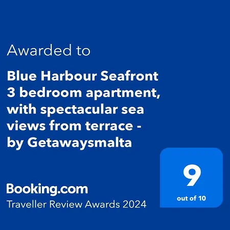 아파트 Blue Harbour Seafront 3 Bedroom Apartment, With Spectacular Sea Views From Terrace - By Getawaysmalta